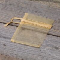 Bolsas de organza 7 x 9 cm (SDB) - dorado San Valentín