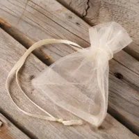 Bolsas de organza 7 x 9 cm (SDB) - ecru Bolsas pequeñas 7x9 cm