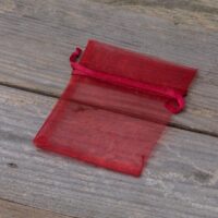 Bolsas de organza 7 x 9 cm - granate San Valentín