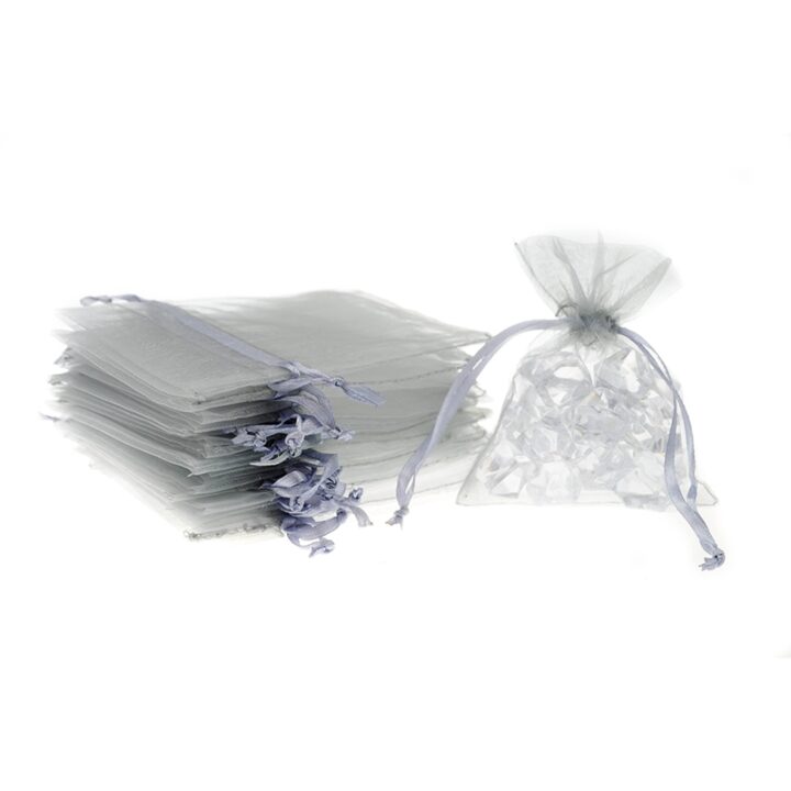 Bolsas de organza 7 x 9 cm - gris plata Bolsas de organza