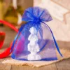 Bolsas de organza 8 x 10 cm - azul Bolsas de boda