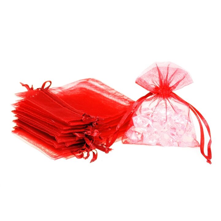 Bolsas de organza 8 x 10 cm - rojo San Valentín