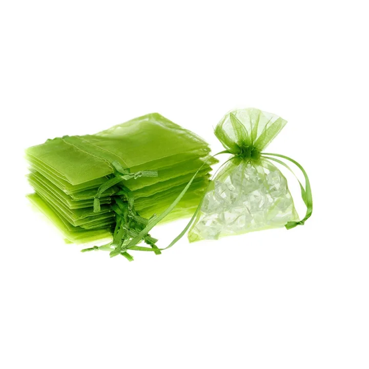 Bolsas de organza 8 x 10 cm - verde Bolsas pequeñas