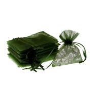 Bolsas de organza 8 x 10 cm - verde oliva Decoraciones de mesa