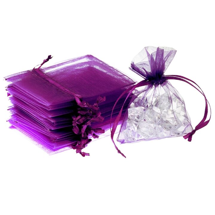 Bolsas de organza 8 x 10 cm - violeta oscuro Bolsas pequeñas