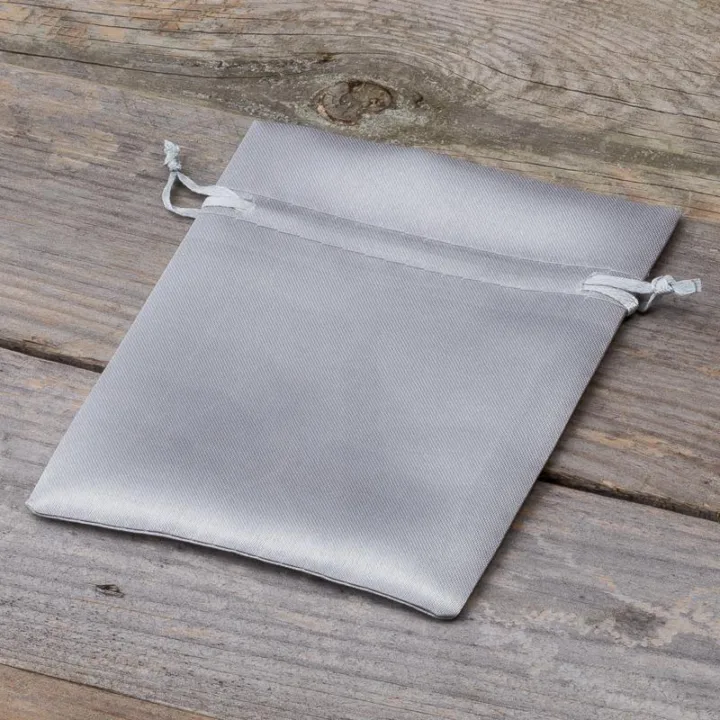 Bolsas de satén 10 x 13 cm - gris plata Bolsas pequeñas 10x13 cm