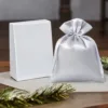 Bolsas de satén 10 x 13 cm - gris plata San Valentín