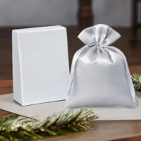 Bolsas de satén 10 x 13 cm - gris plata San Valentín