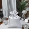 Bolsas de satén 10 x 13 cm - gris plata Bolsas ocasionales