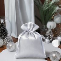 Bolsas de satén 10 x 13 cm - gris plata Bolsas ocasionales