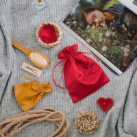 Bolsas de satén 10 x 13 cm - rojo Bolsas rojas