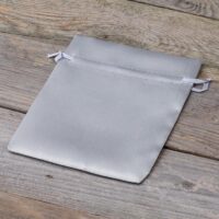 Bolsas de satén 12 x 15 cm - gris plata Bolso de la Navidad