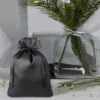 Bolsas de satén 12 x 15 cm - negro Agradecimiento a los invitado