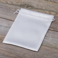 Bolsas de satén 15 x 20 cm - blanco Bautismo