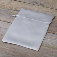 Bolsas de satén 18 x 24 cm - gris plata San Valentín