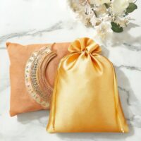 Bolsas de satén 26 x 35 cm - dorado Bautismo