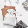 Bolsas de satén 8 x 10 cm - blanco Bautismo