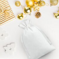 Bolsas de terciopelo 12 x 15 cm - blanco Día de la Mujer