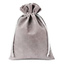 Bolsas de terciopelo 12 x 15 cm - gris plata Bolsas pequeñas 12x15 cm