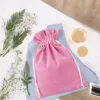 Bolsas de terciopelo 15 x 20 cm - rosa claro Bautismo