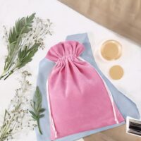Bolsas de terciopelo 15 x 20 cm - rosa claro Bautismo