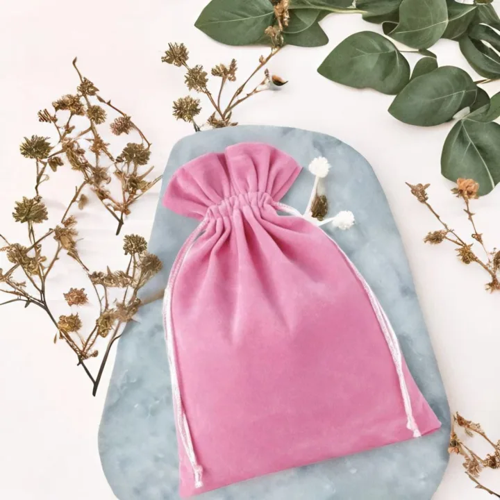 Bolsas de terciopelo 26 x 35 cm - rosa claro San Valentín