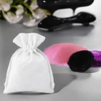 Bolsas de terciopelo 8 x 10 cm - blanco Bautismo