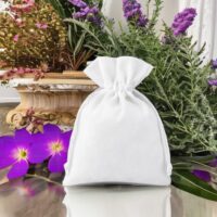Bolsas de terciopelo 8 x 10 cm - blanco Baby Shower