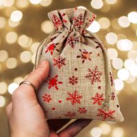 Bolsas de yute 22 x 30 cm - natural / estrellas Bolsa de yute