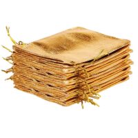 Bolsas metálico 10 x 13 cm - dorado Bolso de la Navidad