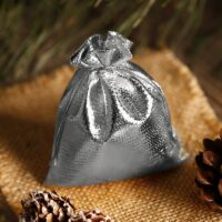 Bolsas metálico 12 x 15 cm - gris plata Bautismo
