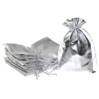 Bolsas metálico 13 x 18 cm - gris plata Baby Shower