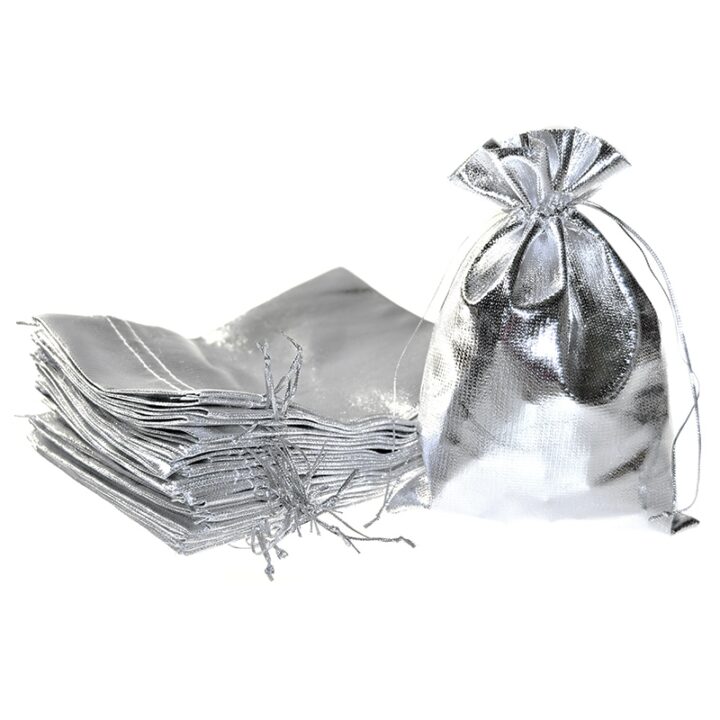 Bolsas metálico 18 x 24 cm - gris plata Bolso de la Navidad
