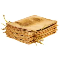 Bolsas metálico 8 x 10 cm - dorado San Valentín