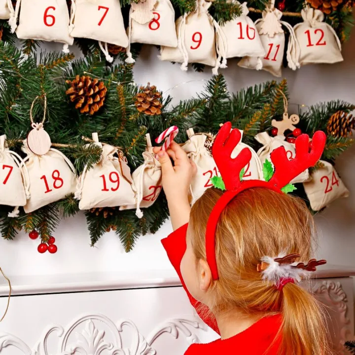 Bolsa de algodón 38 x 42 cm con asas largas - negro Bolso de la Navidad