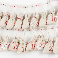 Bolsa grande estilo lino con la impresión 35 x 50 cm - para papas (DE) Bolso de la Navidad