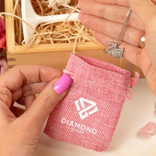 Bolsa de yute con el logo de la empresa - ideal para joyerías