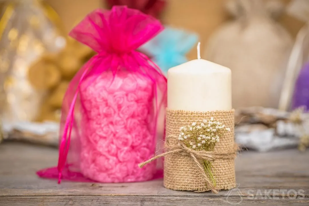 Bolsa de organza es un elegante embalaje de velas