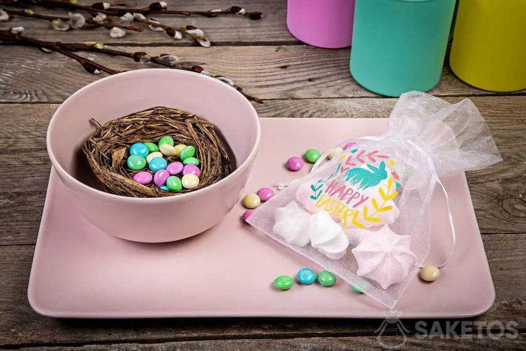 Bolsa para regalos de Pascua para invitados - decoración de la mesa de Pascua