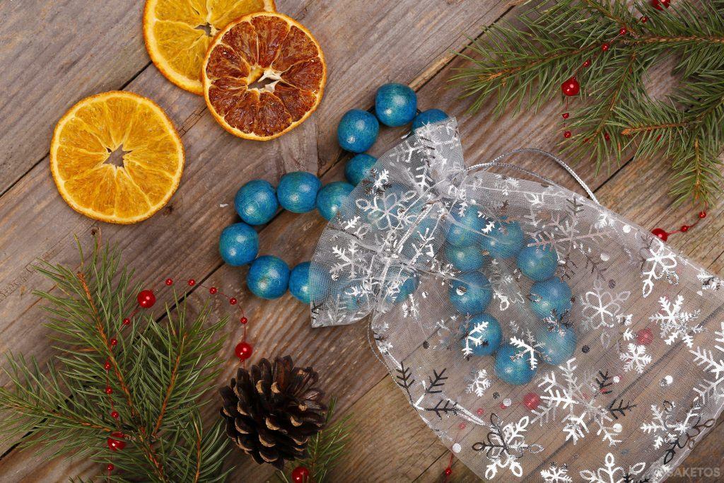 Bolsas navideñas de organza para joyas