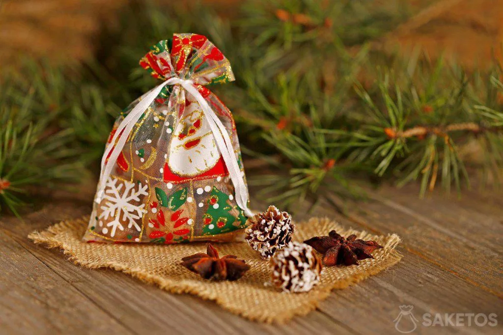 Bolsas de organza para regalos de Navidad