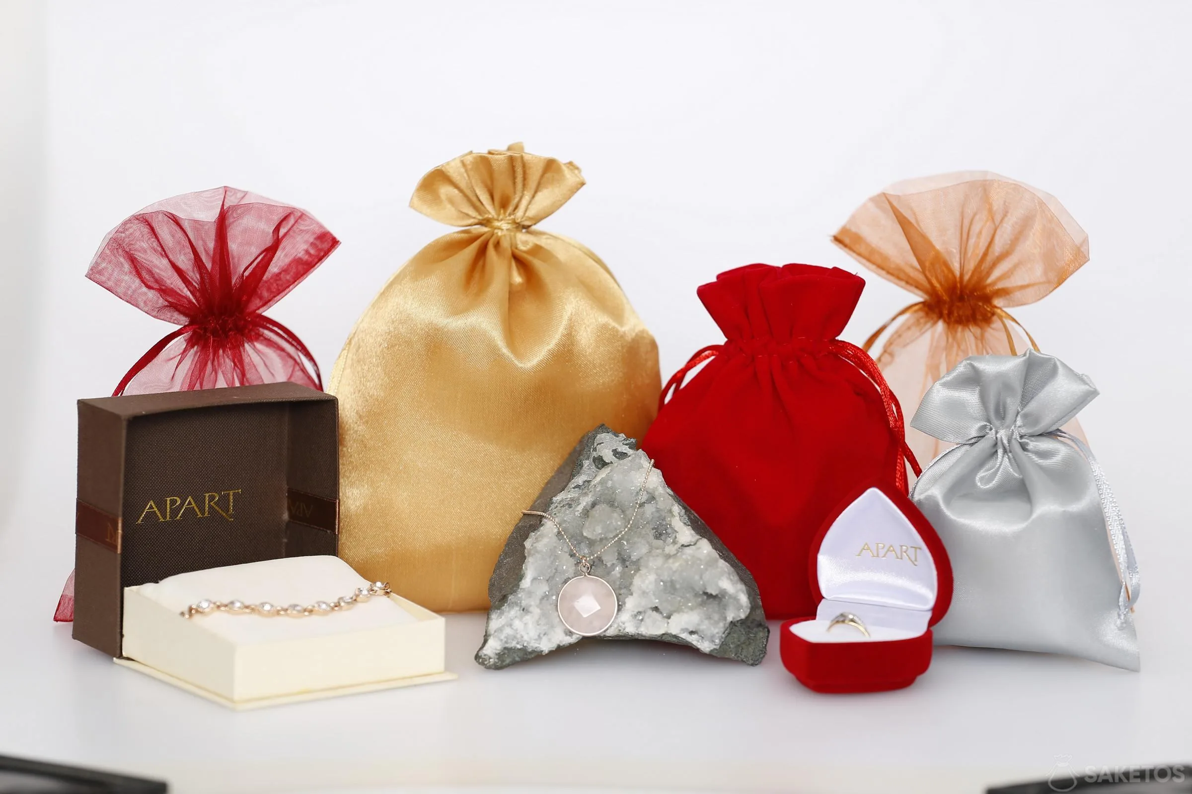 Bolsas de tela para joyería femenina