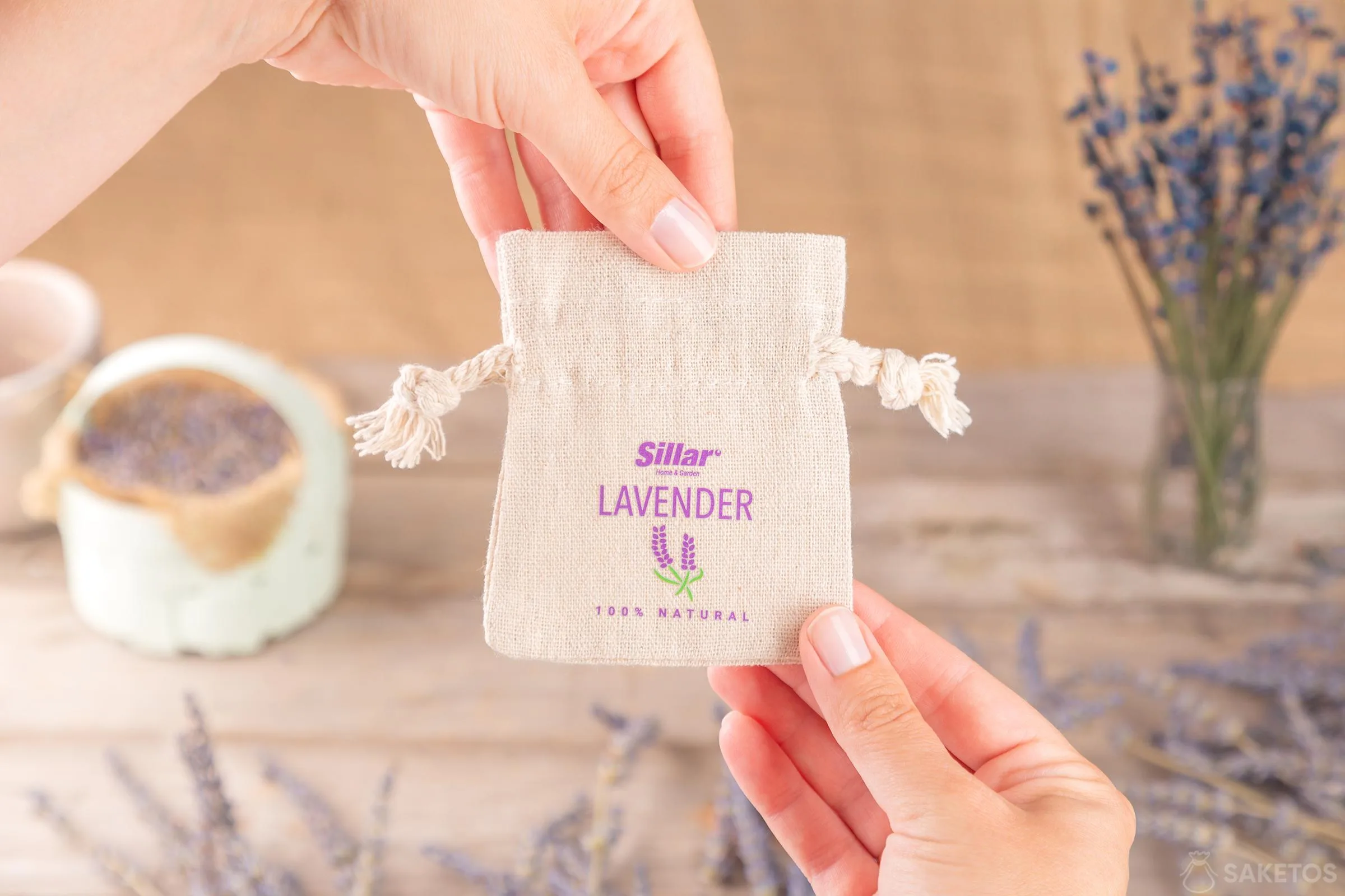 Bolsa de lino con logo impreso