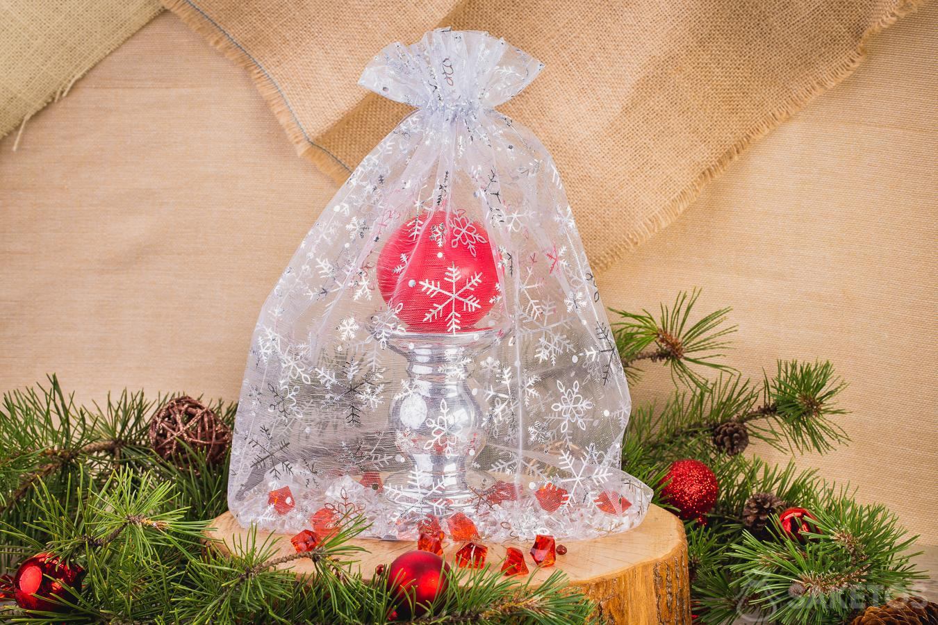 Bolsa de organza perfecta como decoración navideña