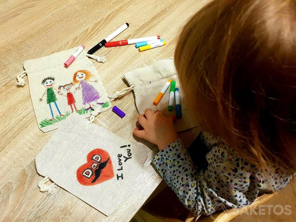 Bolsas de regalo de lino para mamá y papá
