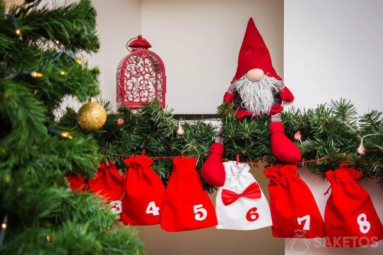 Calendario de Adviento hecho con bolsas de terciopelo: tendencias para otoño e invierno