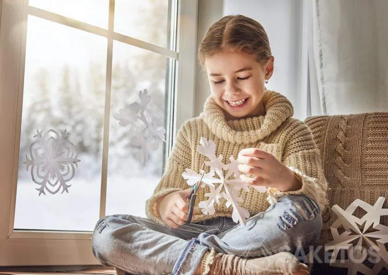 Cómo recortar un copo de nieve de papel - plantilla