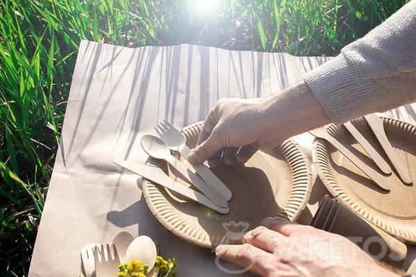 Cubiertos ecológicos para un picnic