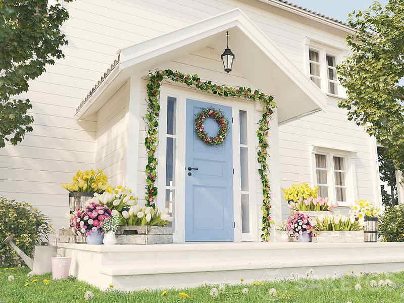Corona de Pascua - decoración de la entrada de la casa