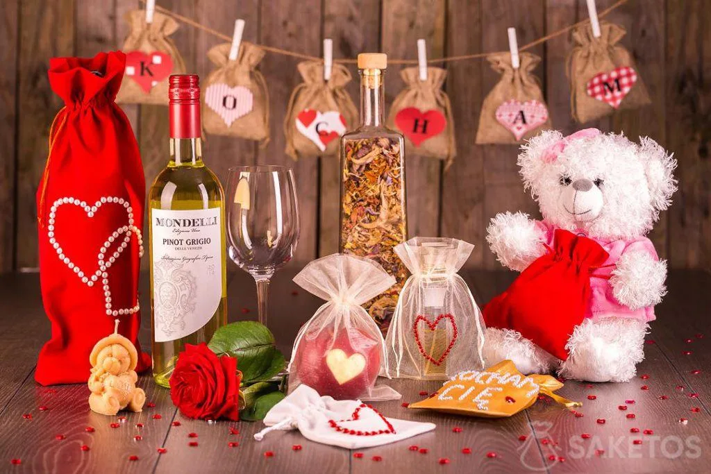 Bolsas de tela como empaques de San Valentín